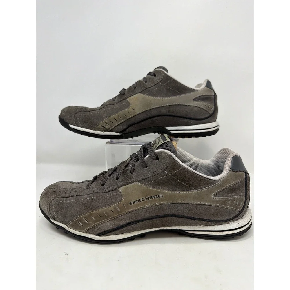 Skechers Men's Gray Suede Lace Up Athletic‎ Sneakers Size 8 Trade Mark 92